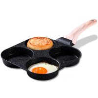 Wakeshome - Sartén Antiadherente De Cuatro Compartimentos Sarten Con División Para Huevos Fritos
