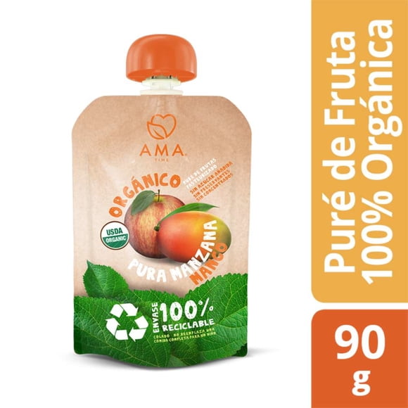 Puré Manzana y Mango Orgánico, 90 g