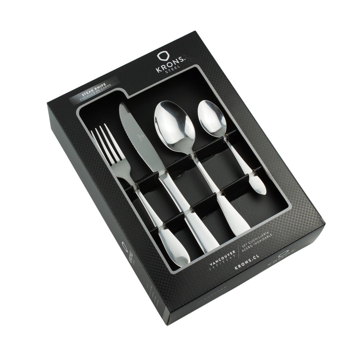 Set 24 Piezas Cuchillería Vancouver Acero Inoxidable Plateado Krons