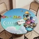 thumbnail image 5 of Fuera del nido-theme Fitted Round Tablecloths Elastic Edged Table Covers Waterproof Table Cloth for Kitchen Holiday Party Tables Decor 150cm, 5 of 6