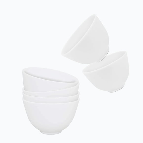 Tazones de silicona PLINNILUY, paquete de 6, 8 cm, color blanco