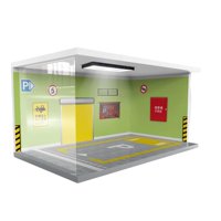Magideal - Estuche De Exhibición Modelo De Estacionamiento A Escala 1/24 Con Luces, Modelo Diorama De Garaje, Exhibición De Encimera Para Exhibición De Colección