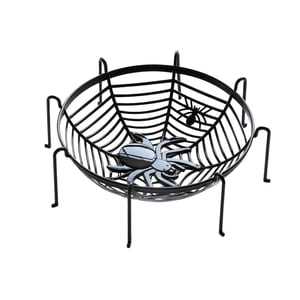 Bothyi - Bandeja Para Servir Golosinas Estante Para Café Para El Hogar Decoración Cesta De Telaraña De Halloween Negra Con Soporte