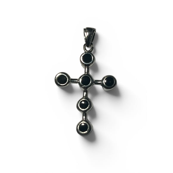 Colgante de plata 925, Cruz Ónix