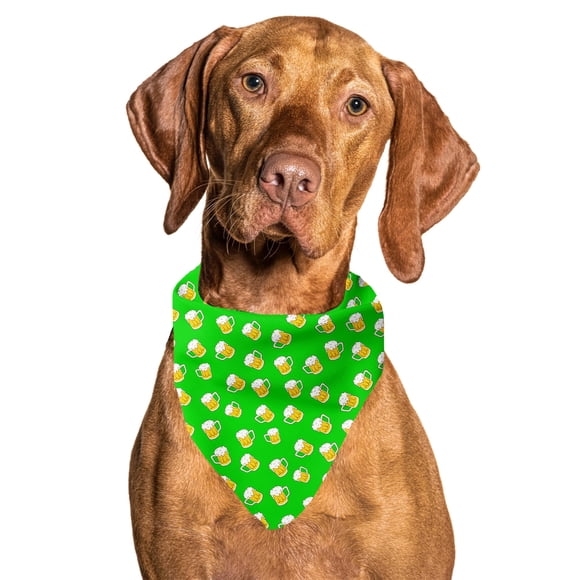 Bandana para perro con forma de pañuelo, material refrescante, cerveza verde, tamaño grande