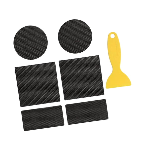 Kit de reparación de trampolín (6 unidades), portátil, resistente a la intemperie, fácil de usar, cinta de reparación de colchoneta de trampolín, 3 fo