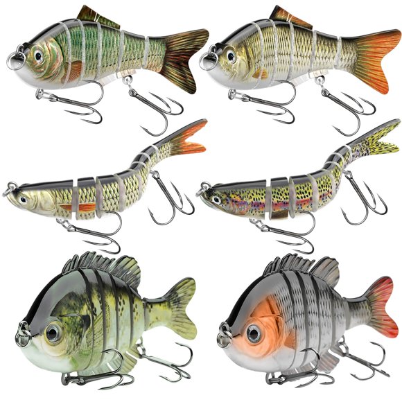 Señuelos de pesca CHSMONB, 6 unidades, cebo de natación articulado que se hunde lentamente