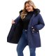 thumbnail image 2 of Parka de Talla Grande para Mujer Agnes Orinda Chaqueta Rompevientos con Capucha de Piel Sintética, Cordón, Forro Polar, Cremallera y Botones con Bolsillos 1X Azul Marino, 2 of 5