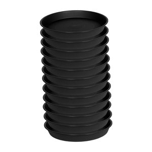 Ioensy - 12 Platillos Para Plantas De 30 Cm, Bandejas Para Macetas De Interior Y Exterior, Color Negro