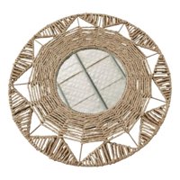 Genérico - Espejo Pared Decorativo Ratán Adorno Estilo Tejido Jhn