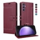 thumbnail image 1 of Premium Wallet Case for Samsung Galaxy S24 FE with Card Slots & Kickstand, Flip Cover Red, 1 of 6