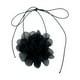 thumbnail image 1 of Collar Con Cordones De Flores Collar Elegante De Verano Para Bodas Fiestas Navideñas Negro, 1 of 5