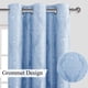 thumbnail image 2 of Cortinas JIUZHEN Damask Ombre con aislamiento térmico, color azul marino, 107 x 213 cm, 2 of 7