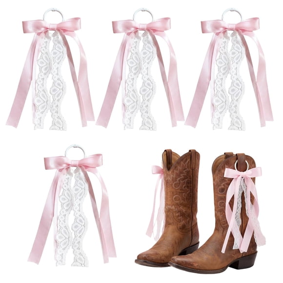 Lazos para Botas Vaqueras Lanjiesh 4 pzas Rosa de Encaje Desmontables DIY