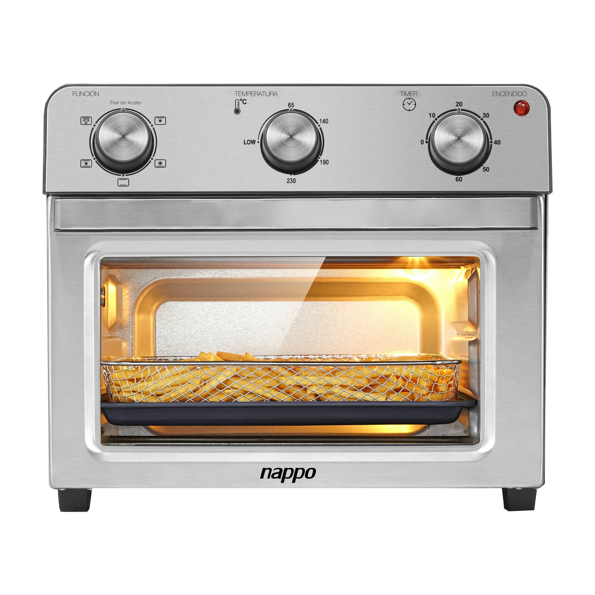 Horno Freidora Nappo 22l Sin Aceite 1500w Grill + Accesorios