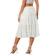 thumbnail image 3 of INSPIRE CHIC Falda Midi para Mujer Regreso a Clases Cintura Elástica Sólida Falda Acampanada en Línea A con Bolsillos Blanca L, 3 of 6