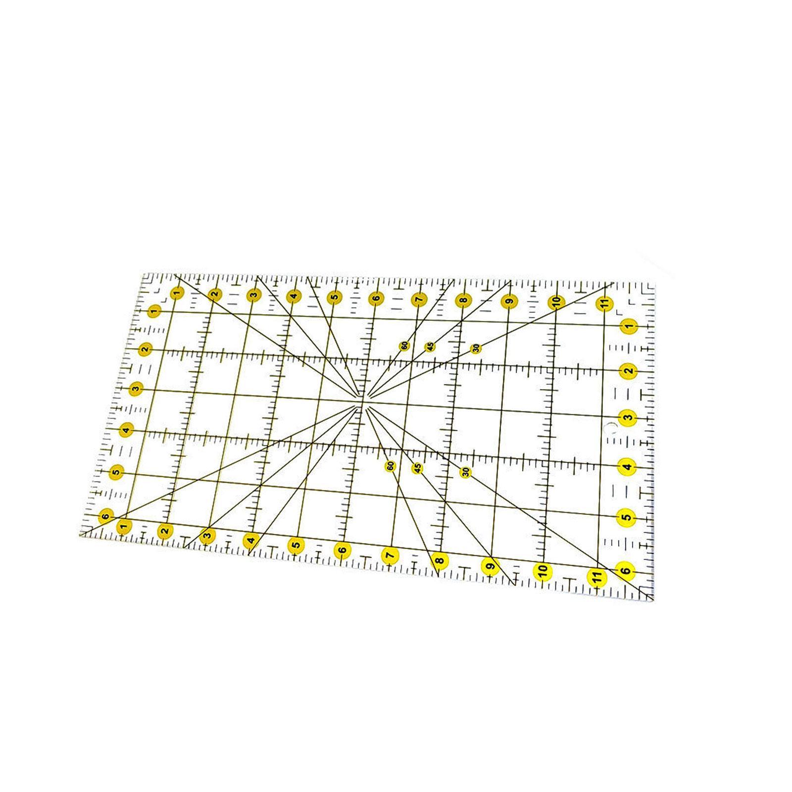 Magideal - Regla De Acolchado Acrílico Rectángulo Regla De Costura De Costura Plantilla De Fabricación Profesional Portátil Para Entusiastas De La Impresión Para 6.5 Inx12 En