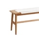 thumbnail image 2 of Design Natural Oak Wood Dining Bench Bed Bench for Dining Room, Bedroom, Bathroom (White), 2 of 3