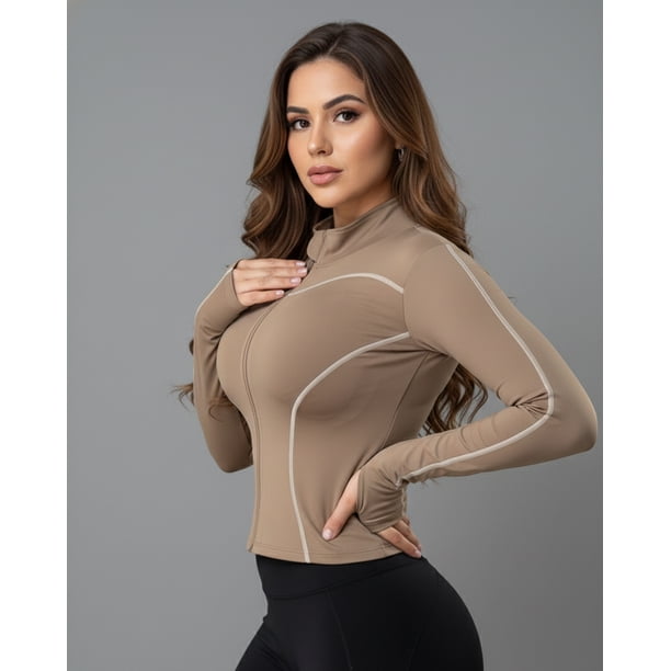 Chaqueta Deportiva Mujer Corte Ajustado Fitness Gym Estiliza
