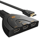 thumbnail image 1 of Conmutador HDMI de 3 puertos 4K, divisor 3x1 con cable flexible, compatible con Full HD 4K 1080P, 1 of 8