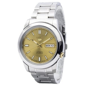 Seiko - Reloj Para Hombre 5 Automatic Snkk13J1 Con Esfera Champagne Y Correa De Acero Inoxidable