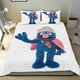 thumbnail image 1 of Grover Conjunto de sábanas temático, trío de piezas, cómodo y amigable con la piel, diseño único, regalo de decoración para el hogar para familiares, amigos y fans, 90 cm * 190 cm, 1 of 6