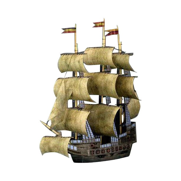 Kits de modelo de barco, escala 1:250, papel DIY, juguetes educativos, Kits de modelo de barco de vela de estilo Vintage para niños, adultos, niños,