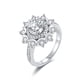 thumbnail image 1 of Anillos de Moissanita de Oro de 1 Quilate para Mujer Corte Redondo Color D Anillo de Diamante VVS1 Anillo de Compromiso de Halo de Plata Esterlina S925, 1 of 8