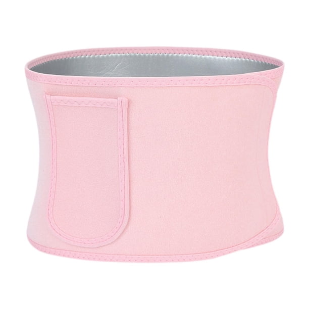Cinturón de ejercicio para el sudor, banda abdominal ajustable, faja reductora de cintura, cinturón abdominal cómodo de nailon y poliéster, soporte me Rosa