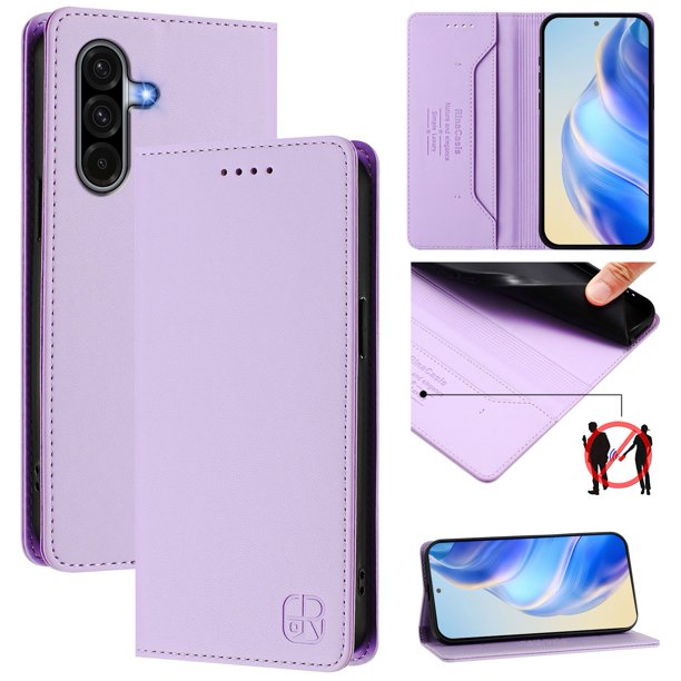 Funda Billetera con Soporte para Samsung Galaxy A26 Bloqueo RFID Plegable Morado claro