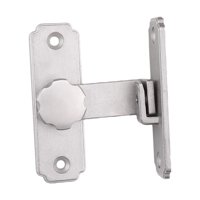 Bothyi - Pestillo De Puerta Corrediza De Granero, Pestillo De Cerradura De Puerta En Ángulo Recto Para Baño, Jardín, Plateado