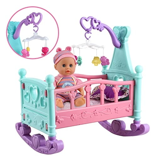 Juego de muñecas DeAo con cuna, silla alta móvil, accesorios de alimentación, 21 piezas, j deAO deAO