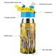 thumbnail image 3 of Caballeros Dorados Botella de Agua con Tapa Pop Top de Un Toque, Acero Inoxidable, a Prueba de Fugas, para Deportes, Botella Infantil azul 12 oz, 3 of 6