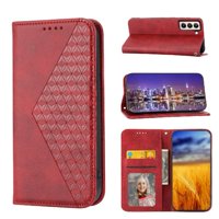 Funda Flip Foxdock Para Samsung Galaxy S22 Plus , Estilo Billetera Con Diseño Rombo, Correa De Mano Y Soporte, Uso Diario
