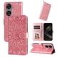 thumbnail image 3 of Funda tipo cartera FOXDOCK para Huawei Nova 11 SE , diseño girasol en relieve, cuero PU, cierre magnético, soporte y tarjetero, 3 of 5