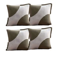 Genérico - Pack De 4 Fundas De Cojines Diseño Tela Pana Empalmado 45Cm X 45 Cm Verde Oliva
