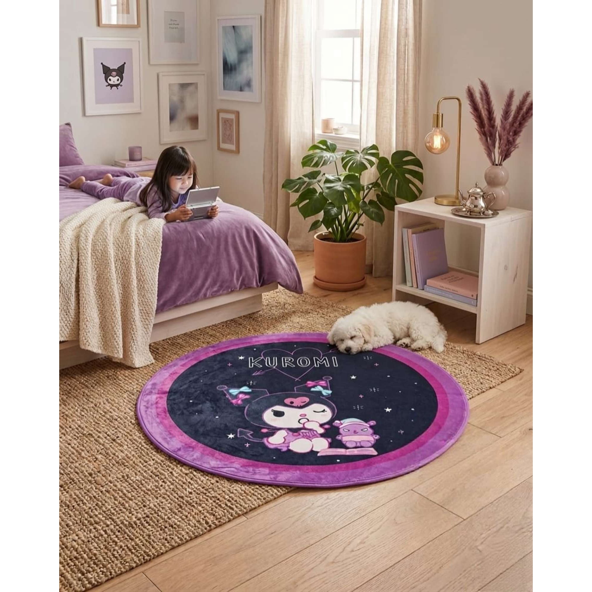 Mylhogar - Alfombra De Juego Para Niños Circular Suave 80cm De Kurumi