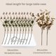 thumbnail image 5 of Flores artificiales Ryddelighome de seda beige, 10 tallos con eucalipto, 5 of 9