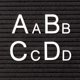 thumbnail image 4 of Cuarteto de personajes de fieltro Helvetica White, 1 pulgada, 4 of 4