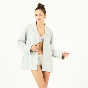 Bbz Barbzion - Bata De Mujer Mañanita Karin Gris Melange