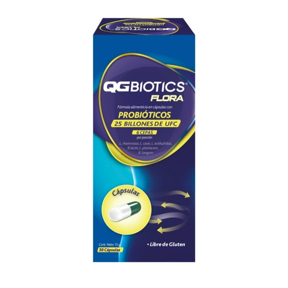 QGBiotics Flora probióticos 25 billones UFC - 30 cápsulas