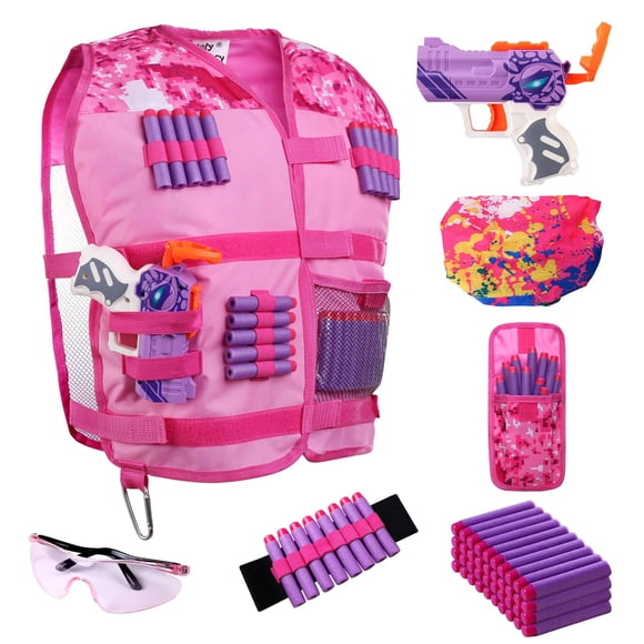 Kit de chaleco táctico Hely Cancy Girls con Blaster Nerf Purple