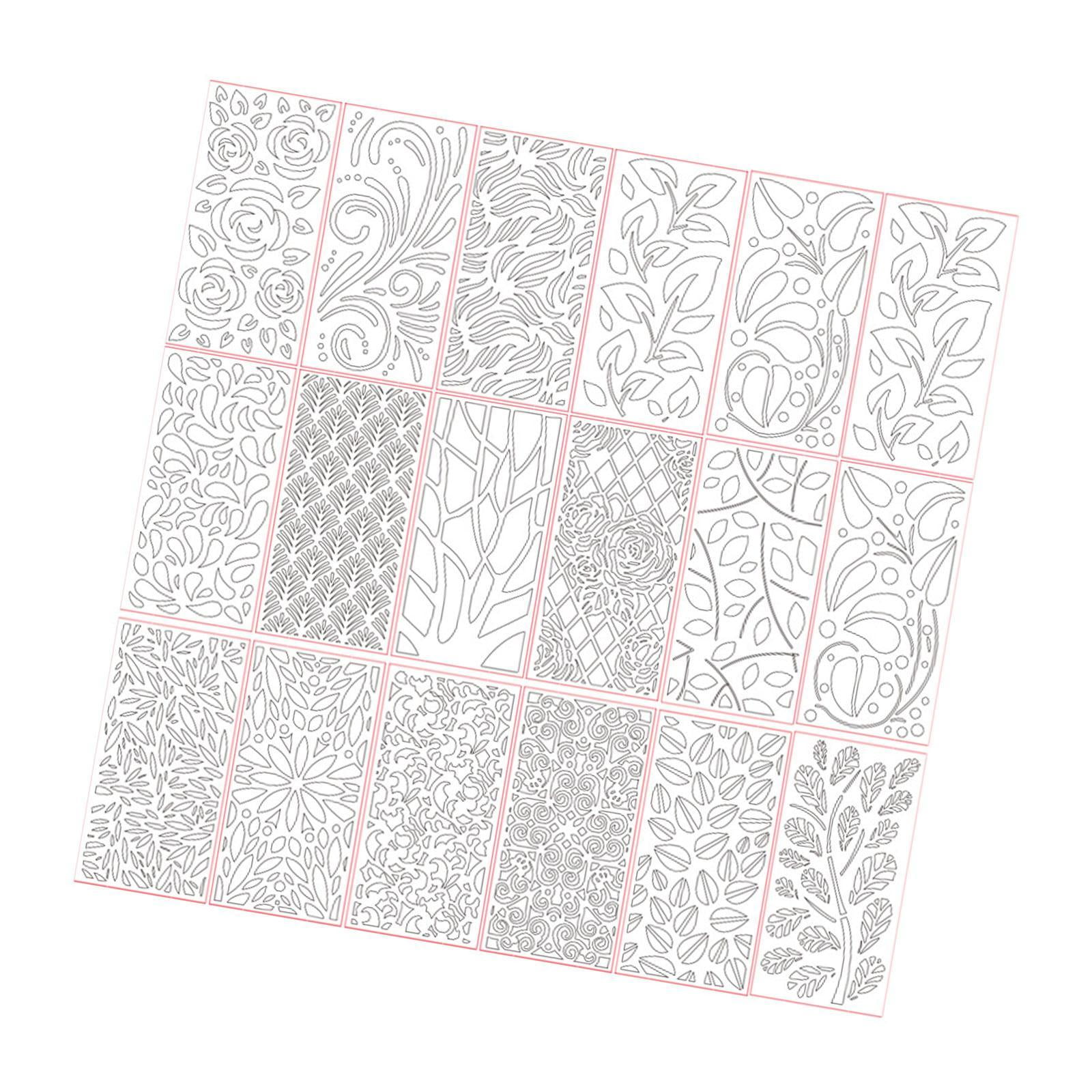 Magideal - Plantillas De 18 Piezas Para Pintar En Plantillas De Dibujo De Madera De La Herramienta De Diario Flores De La Herramienta Para Muebles Decoración Del