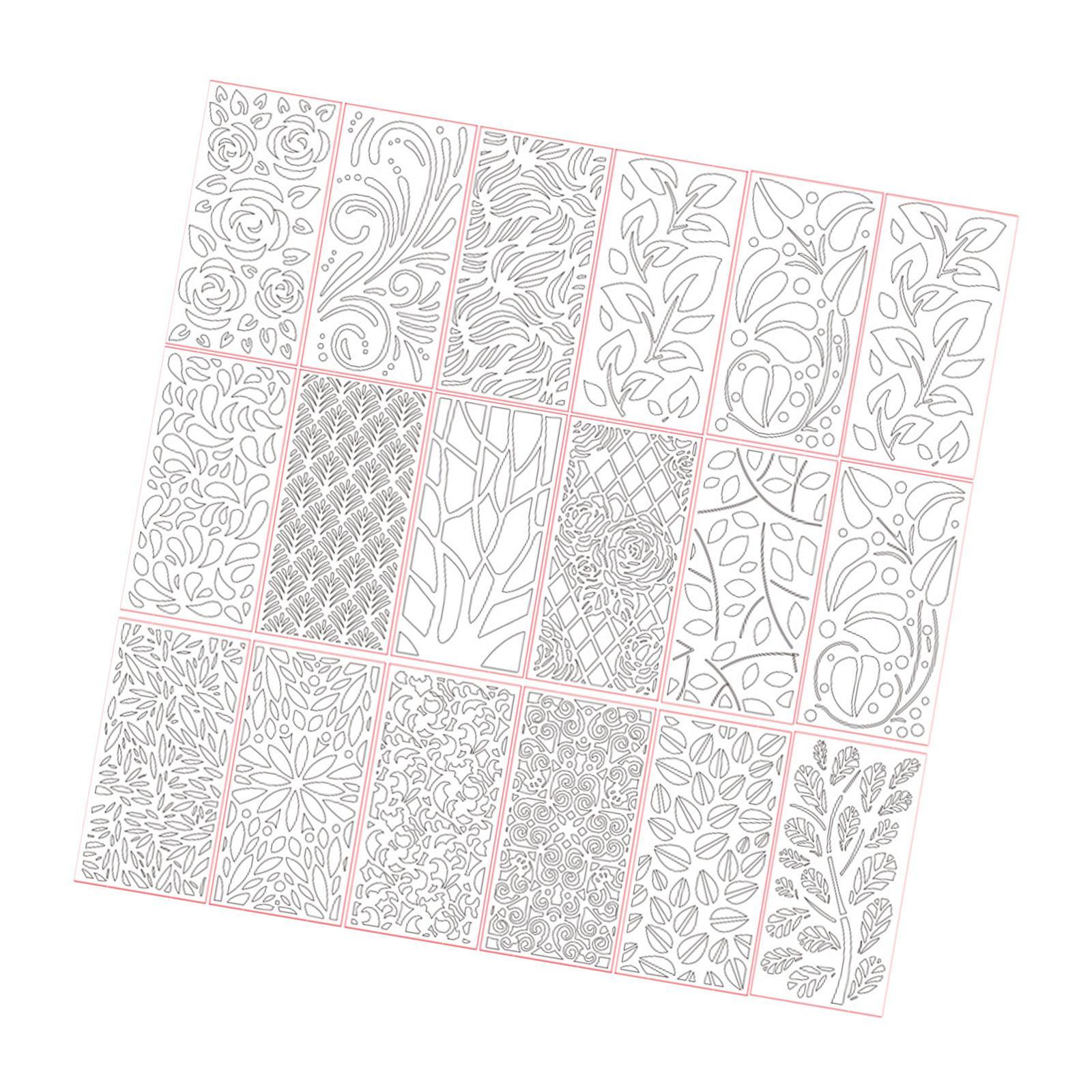 Magideal - Plantillas De 18 Piezas Para Pintar En Plantillas De Dibujo De Madera De La Herramienta De Diario Flores De La Herramienta Para Muebles Decoración Del