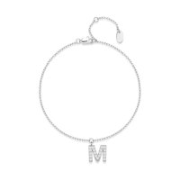 Pulsera Heshpaws S925 Sterling Silver Initial A-Z Plata