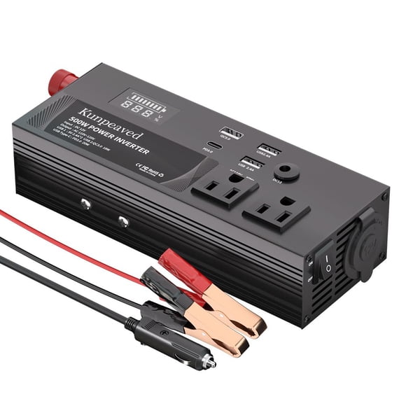 Inversor de corriente KUNPEAVED de 500 W, DC 12 V a 110 V, con puertos USB