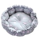 thumbnail image 1 of Cama mullida para perros y , alfombrilla ajustable cálida, suministros para perros y medianos, forma forma forma , ligera, cómoda para invierno, - estampado de pata rosa, 1 of 5