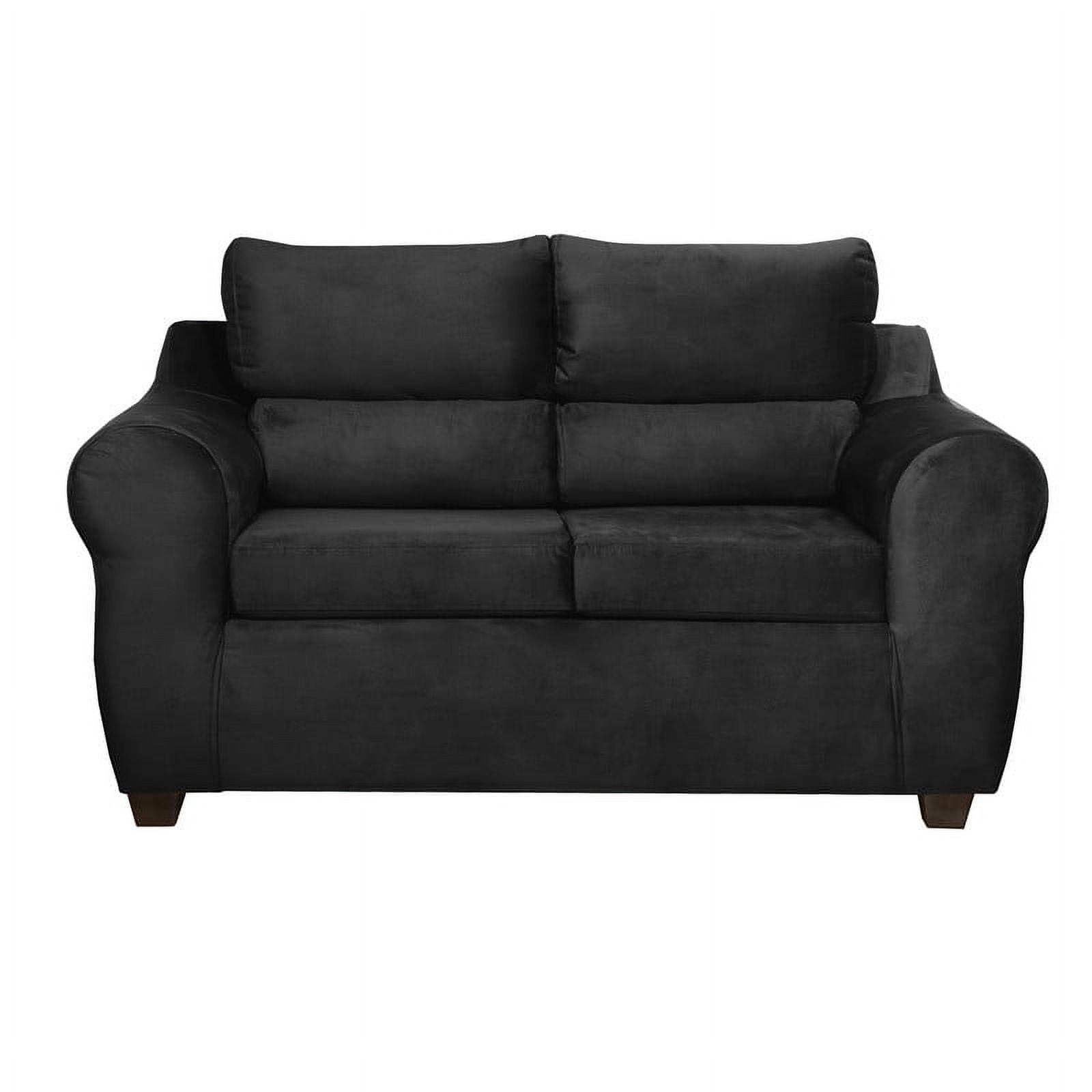 Mexx Muebles - Sofa Dubai 2 Cuerpos Felpa Negro