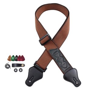 Magideal - Correa De Guitarra Acústica Ajustable Con Soporte Para Púas, Correas De Hombro Universales Acolchadas Suaves Para Guitarra, Cinturones Con Púas Para Caqui