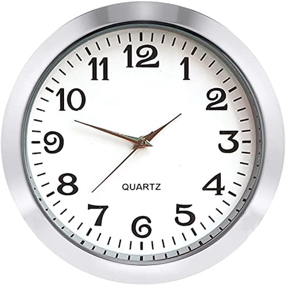 Inserto de reloj mini HILLHOME de 5,5 cm, cuarzo, bisel plateado